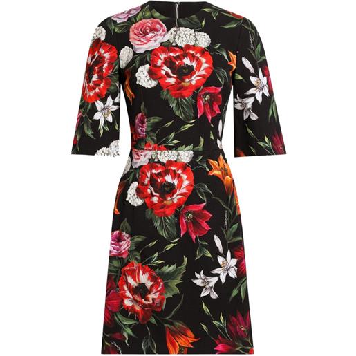 Dolce & Gabbana abito corto con stampa a fiori - nero