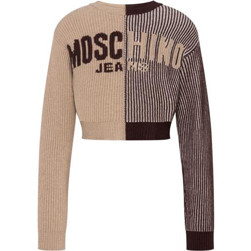 MOSCHINO JEANS maglione crop - marrone