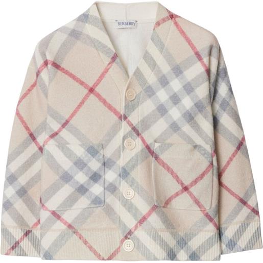 Burberry Kids cardigan nova check - toni neutri