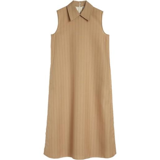 Jil Sander abito midi gessato - toni neutri