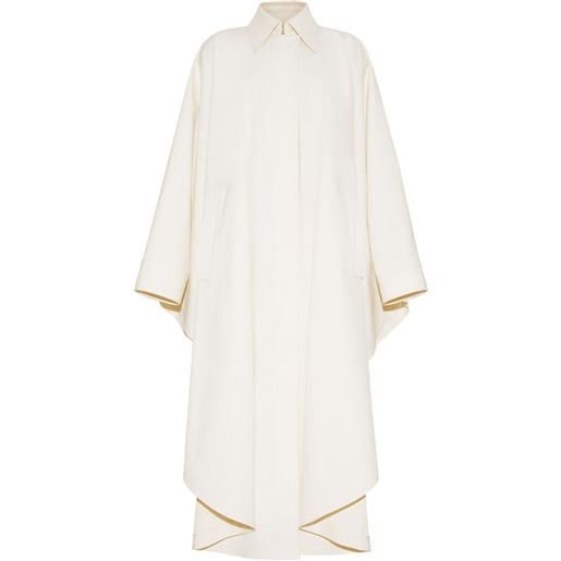 Adam Lippes poncho in twill di cotone - bianco