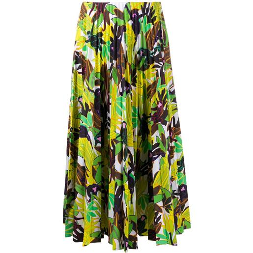 Valentino Garavani gonna plissettata con stampa - verde