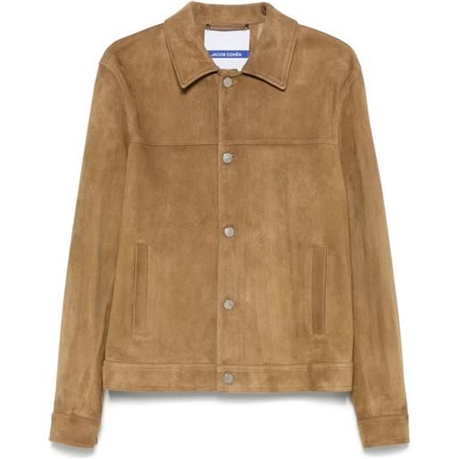 Jacob Cohën giacca in pelle scamosciata - marrone