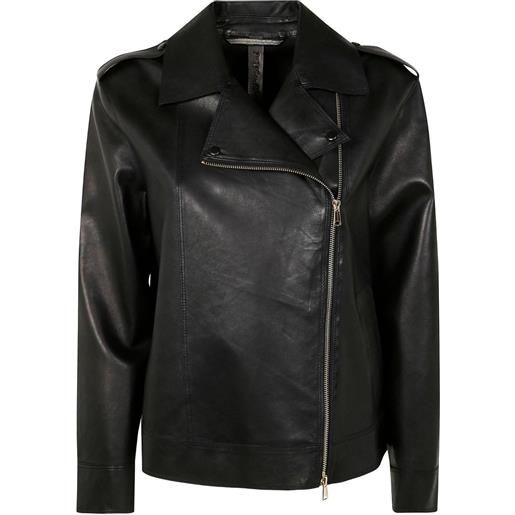 The Jackie Leathers giacca in pelle con zip asimmetrica - nero