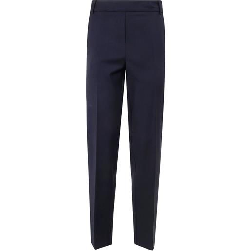 Kiltie pantaloni dritti in lana - blu