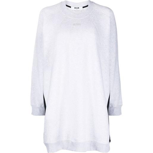 MSGM felpa con righe laterali - grigio