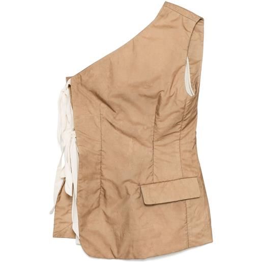 Uma Wang abito corto asimmetrico - marrone