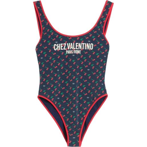 Valentino Garavani costume intero con stampa cherrific - blu