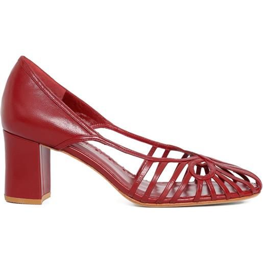 Sarah Chofakian stringate con dettaglio cut-out e tacco a blocco - rosso
