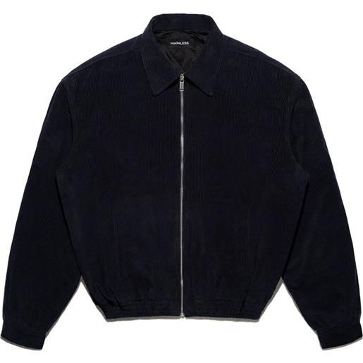 Mainless giacca a coste con zip - blu