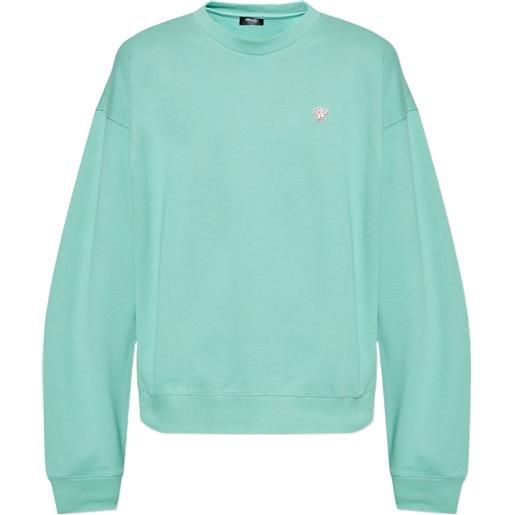 Versace felpa con logo ricamato - verde