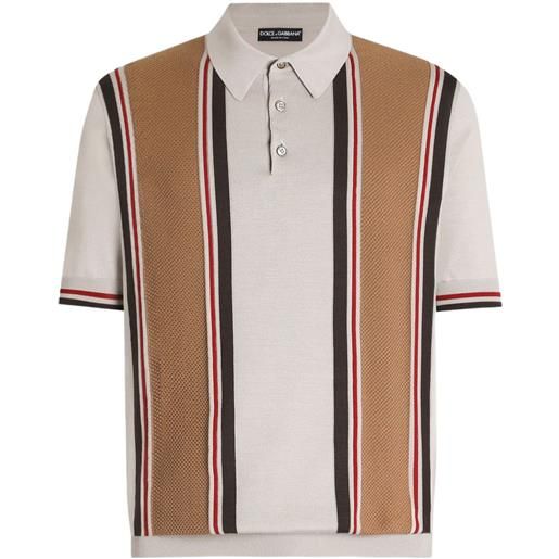 Dolce & Gabbana polo in seta elasticizzata - toni neutri
