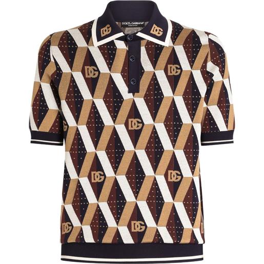 Dolce & Gabbana polo in seta elasticizzata - toni neutri