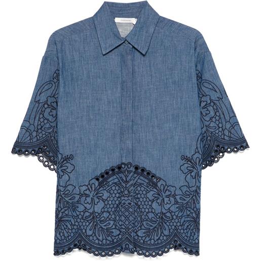 ZIMMERMANN camicia con ricamo - blu