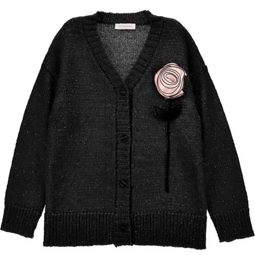 Monnalisa cardigan con fiore 3d