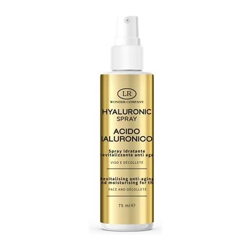 LR Wonder Company hyaluronic spray idratante revitalizzante a base di acido ialuronico per viso e dècolletè, 75 ml - wonder company