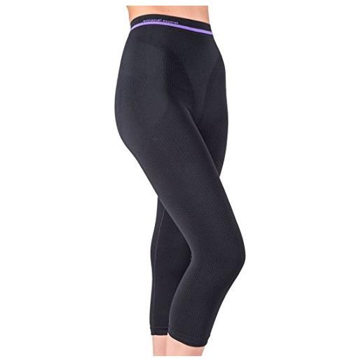 CzSalus pantaloncino capri dimagrante snellente anticellulite, leggings con filato bio-fir emana® nero tg. L