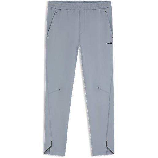 BOSS pantaloni ad asciugatura rapida con logo riflettente, grigio