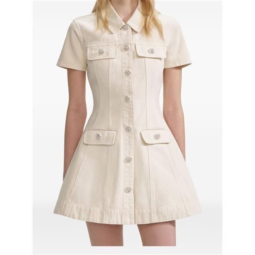 Self-Portrait abito denim - toni neutri