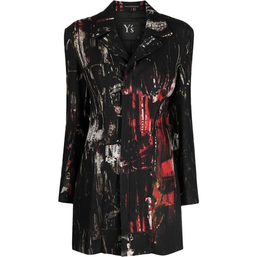 Y's blazer con stampa grafica con zip - nero
