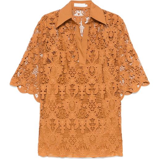 ZIMMERMANN blusa con ricamo - marrone