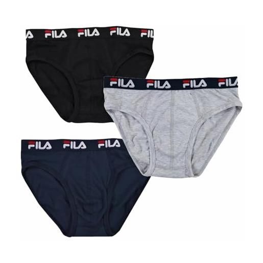 FILA 3 pezzi slip uomo elasticizzato - disponibili vari colori - slip uomo cotone - (it, testo, xxl, regular, regular, 3 pezzi assortito 999)