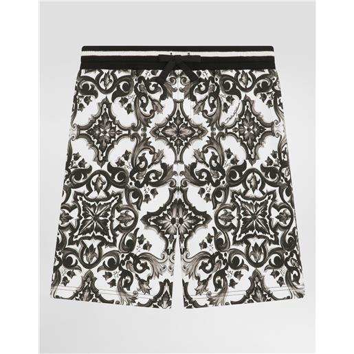 Dolce & Gabbana bermuda in felpa stampa maiolica