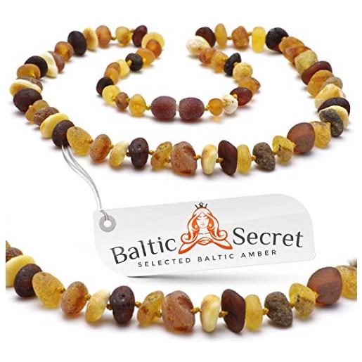 Collana In Ambra Baltica Naturale – Perle Autentiche Annodate, 33 Cm, Con Certificato, Unisex