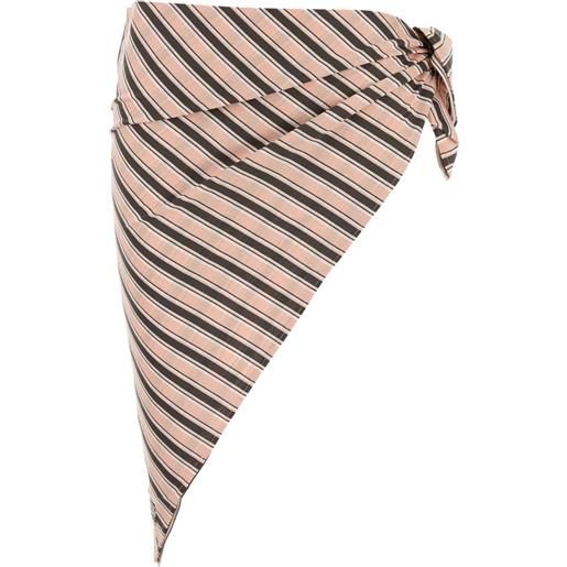 Prada pareo asimmetrico a righe - toni neutri