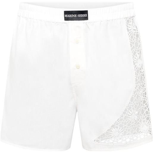 Marine Serre boxer bianchi con decorazione - bianco