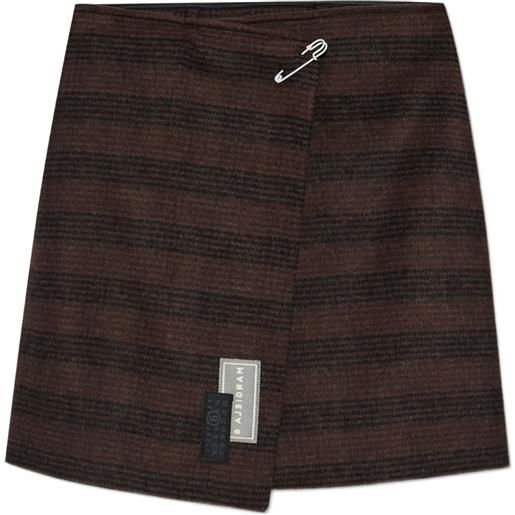 MM6 Maison Margiela minigonna asimmetrica a righe - marrone