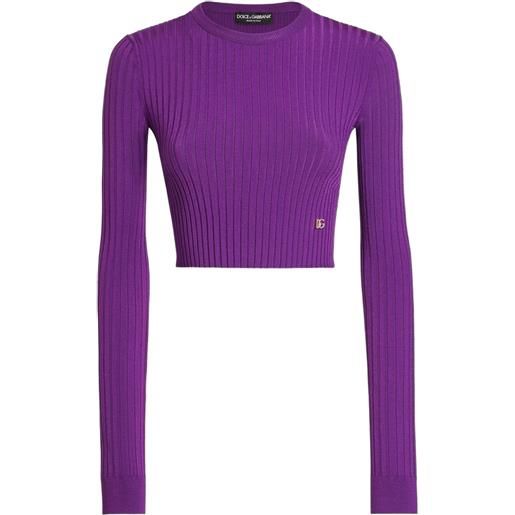 Dolce & Gabbana maglione con applicazione logo - viola