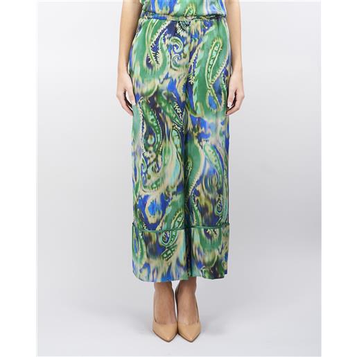 SIMONA CORSELLINI pantalone cropped in stampa sfumata