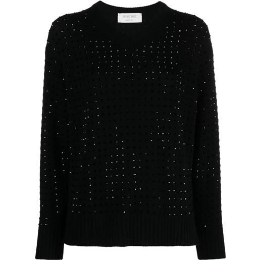 Sportmax maglione con strass - nero