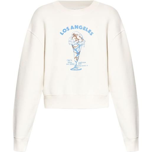 rag & bone felpa con stampa grafica - bianco