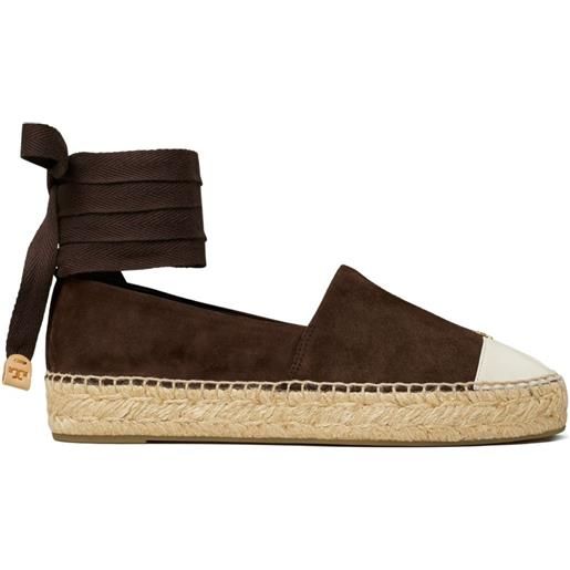 Tory Burch espadrilles in pelle scamosciata - marrone