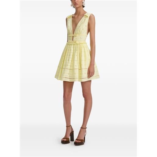 Self-Portrait abito in cotone - giallo