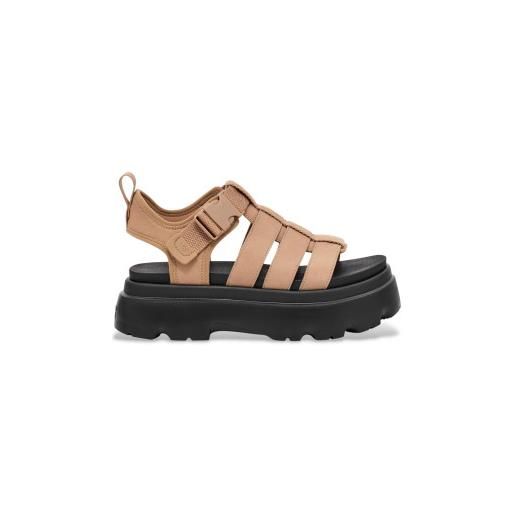 UGG per donna. 1152698 sandali in pelle cora marrone [3207130], basso, fibbia, casual