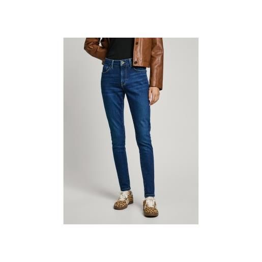 Pepe Jeans per donna. [pl204728dp6] jeans skinny fit regent blu, casual, cotone, denim