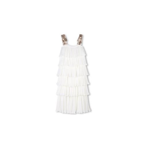 Billieblush per ragazza. [u20983] abito da cerimonia bianco, casual, viscosa, senza maniche / cinghie, moda per bambini