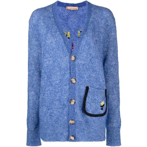 CORMIO cardigan con intarsio - blu