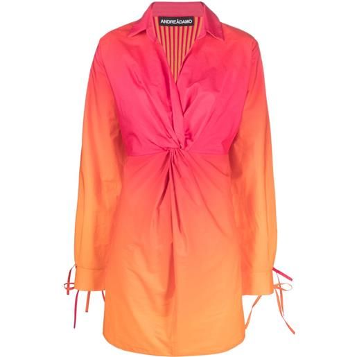 ANDREĀDAMO abito corto con effetto sfumato - arancione