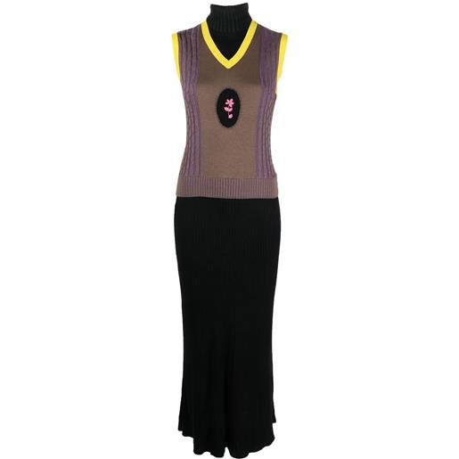 CORMIO abito con design color-block - marrone