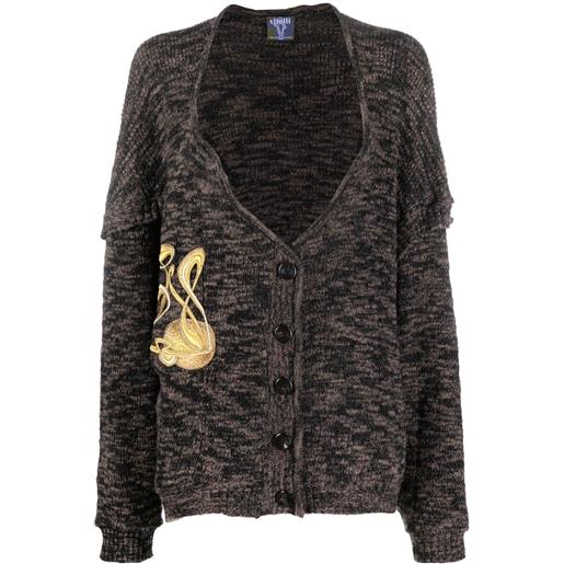 VITELLI cardigan con ricamo - marrone