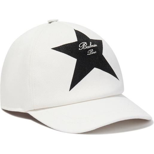 Balmain Kids cappello da baseball con stampa - bianco