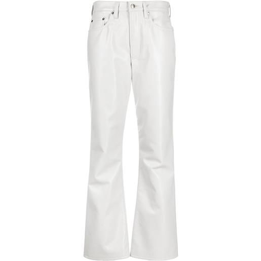 AGOLDE pantaloni svasati in misto pelle - grigio