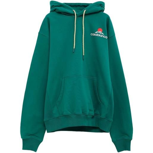 Casablanca felpa con cappuccio e logo - verde