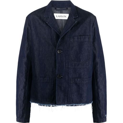 Lanvin blazer denim con taglio a vivo - blu