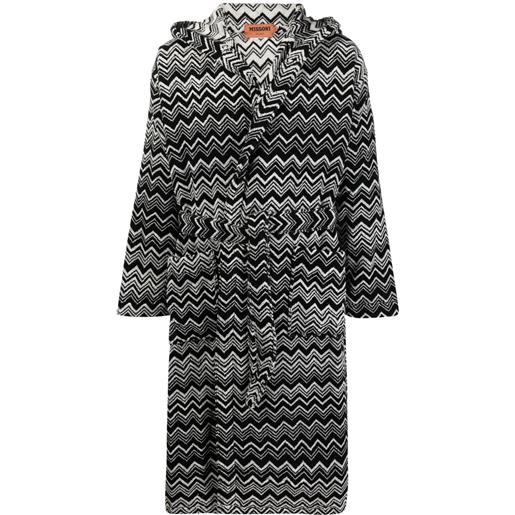 Missoni Home accappatoio con motivo a zigzag - nero