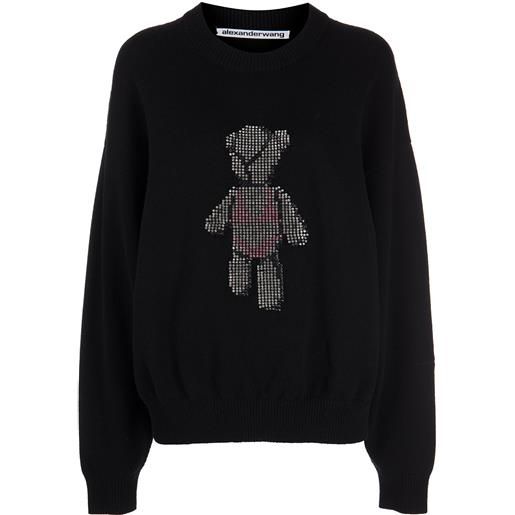 Alexander Wang maglione beiress con decorazione di cristalli - nero